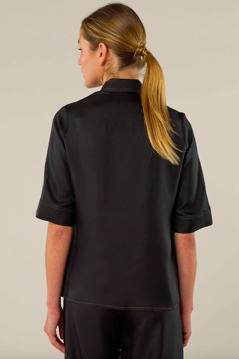 La Prestic Ouiston Lauren silk shirt in black