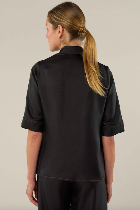 La Prestic Ouiston Lauren silk shirt in black