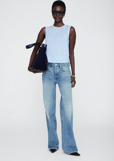 MONI CROP TANK - PALE BLUE