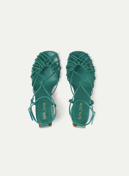 EMERALD BLOCK HEEL SANDAS W TUBULAR LACES