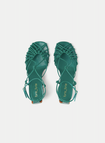 EMERALD BLOCK HEEL SANDAS W TUBULAR LACES