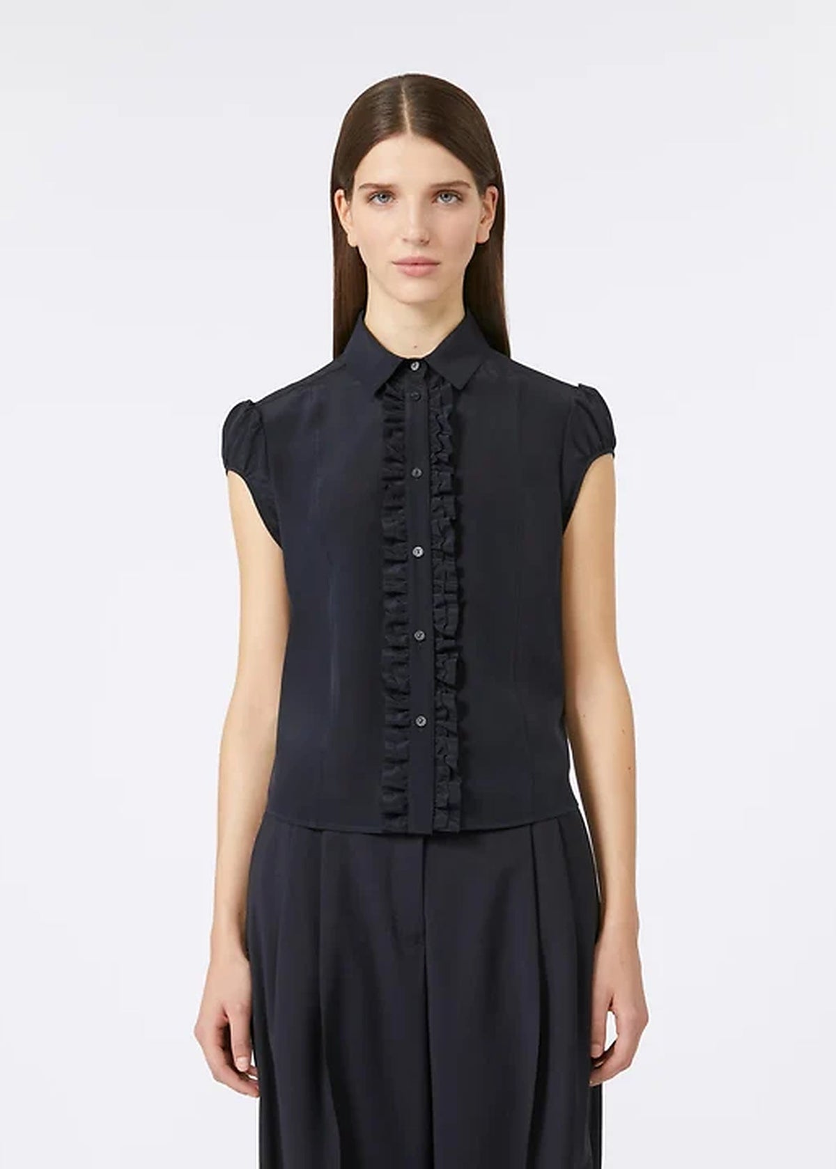 Skipper Silk Shirt In Navy by Max Mara - view 1