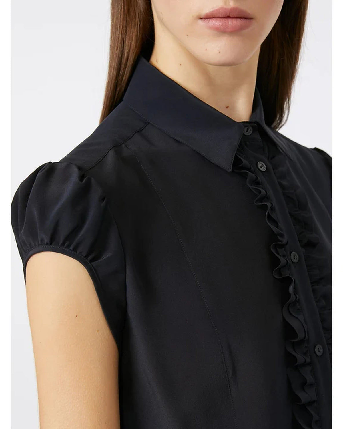 Skipper Silk Shirt In Navy by Max Mara - view 3
