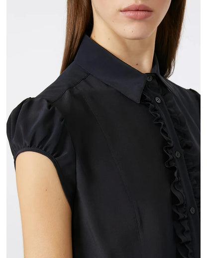 Skipper Silk Shirt In Navy by Max Mara - view 3