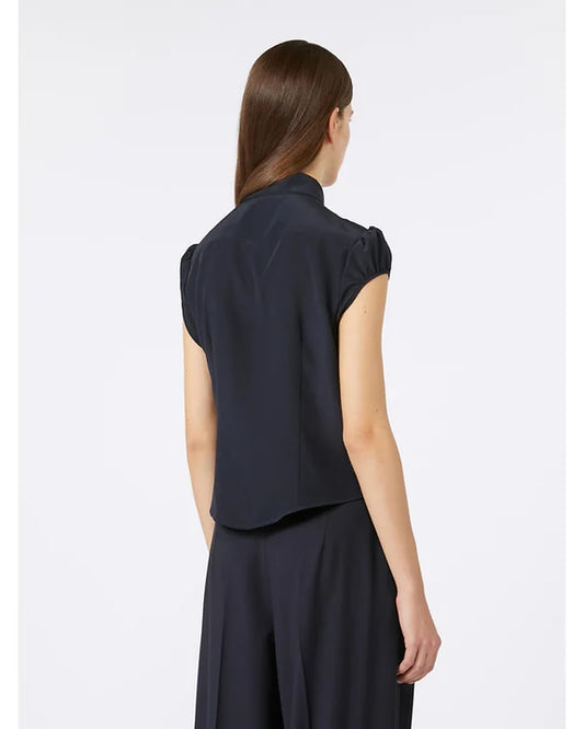 Skipper Silk Shirt In Navy by Max Mara - view 2