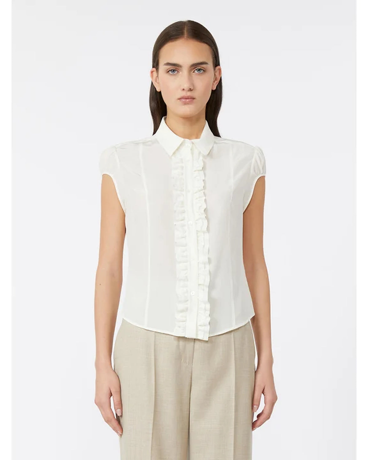 Skipper Silk Shirt In Ivory by Max Mara - view 3