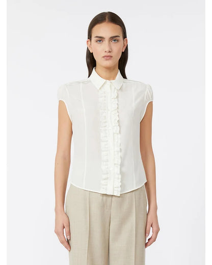 Skipper Silk Shirt In Ivory by Max Mara - view 3