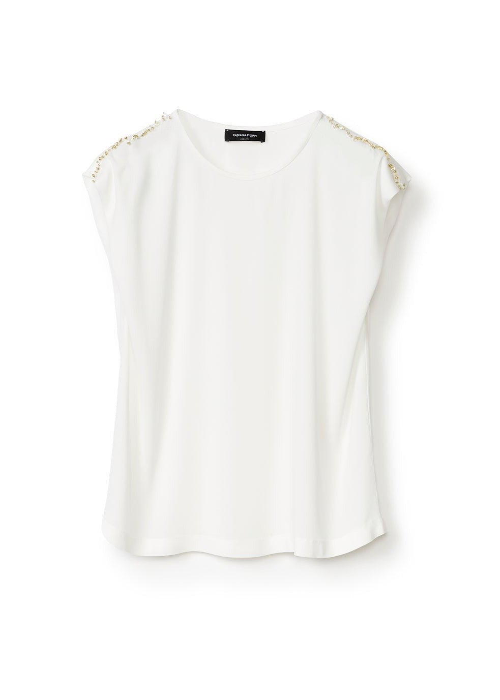 CLASSIC SLEEVELESS TOP W BEADING ON SHOULDER SEAM