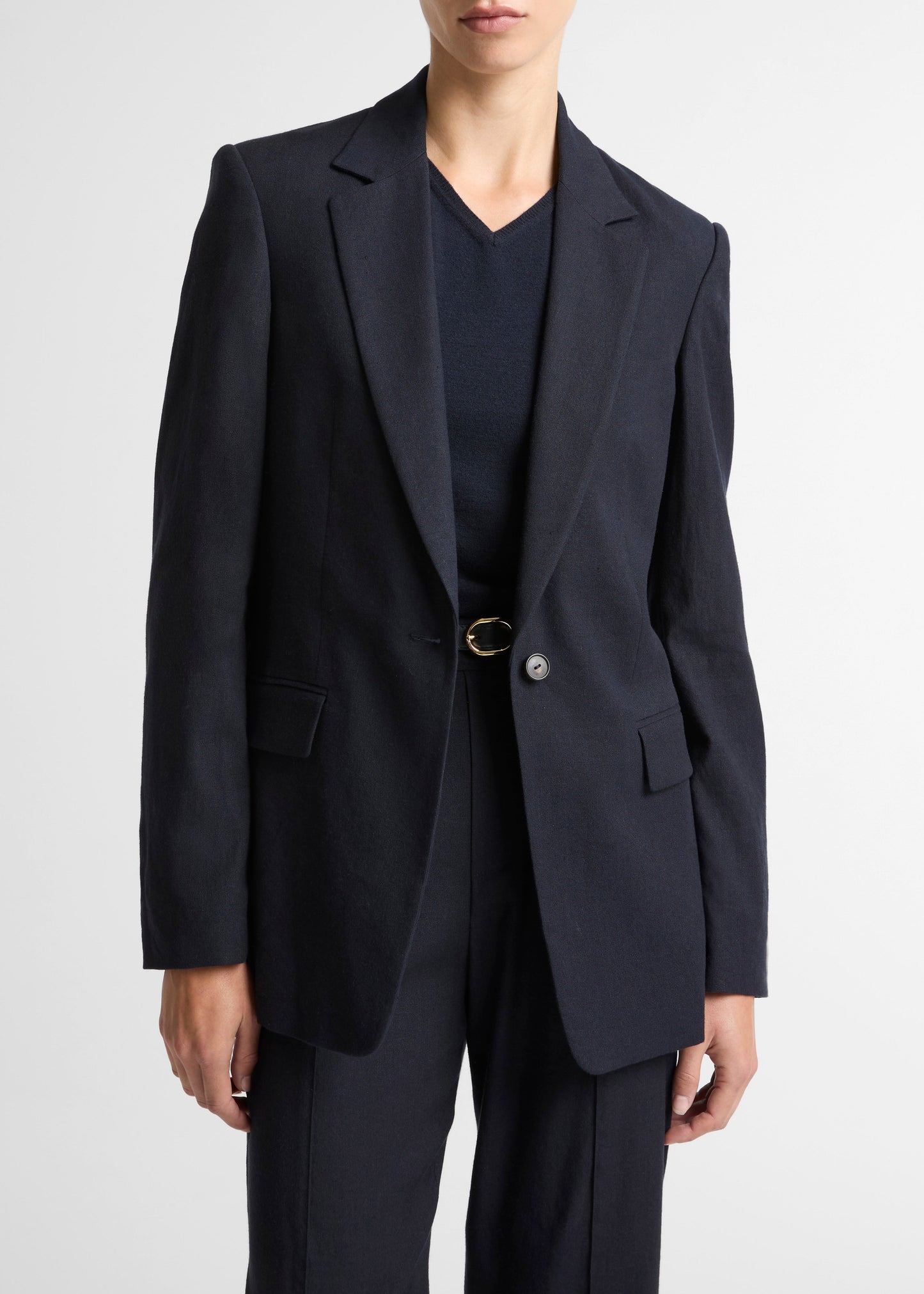 LINEN SINGLE BREASTED BLAZER COASTAL