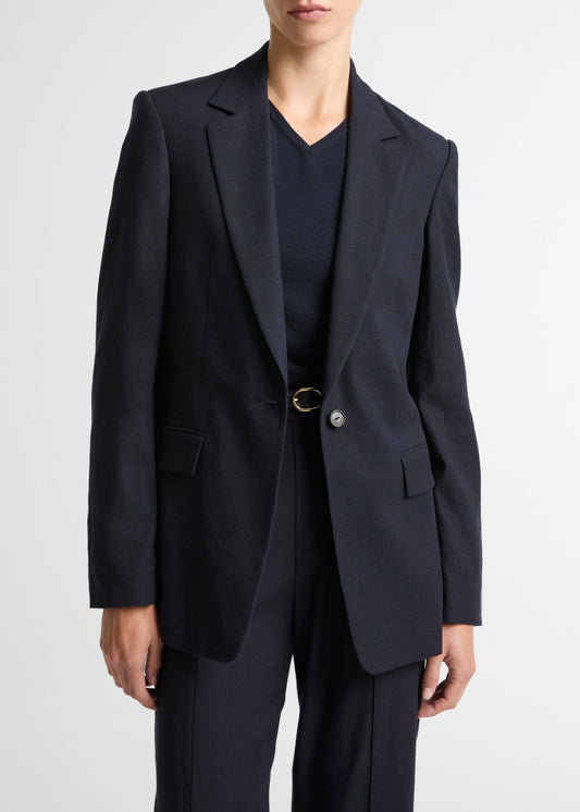 LINEN SINGLE BREASTED BLAZER COASTAL
