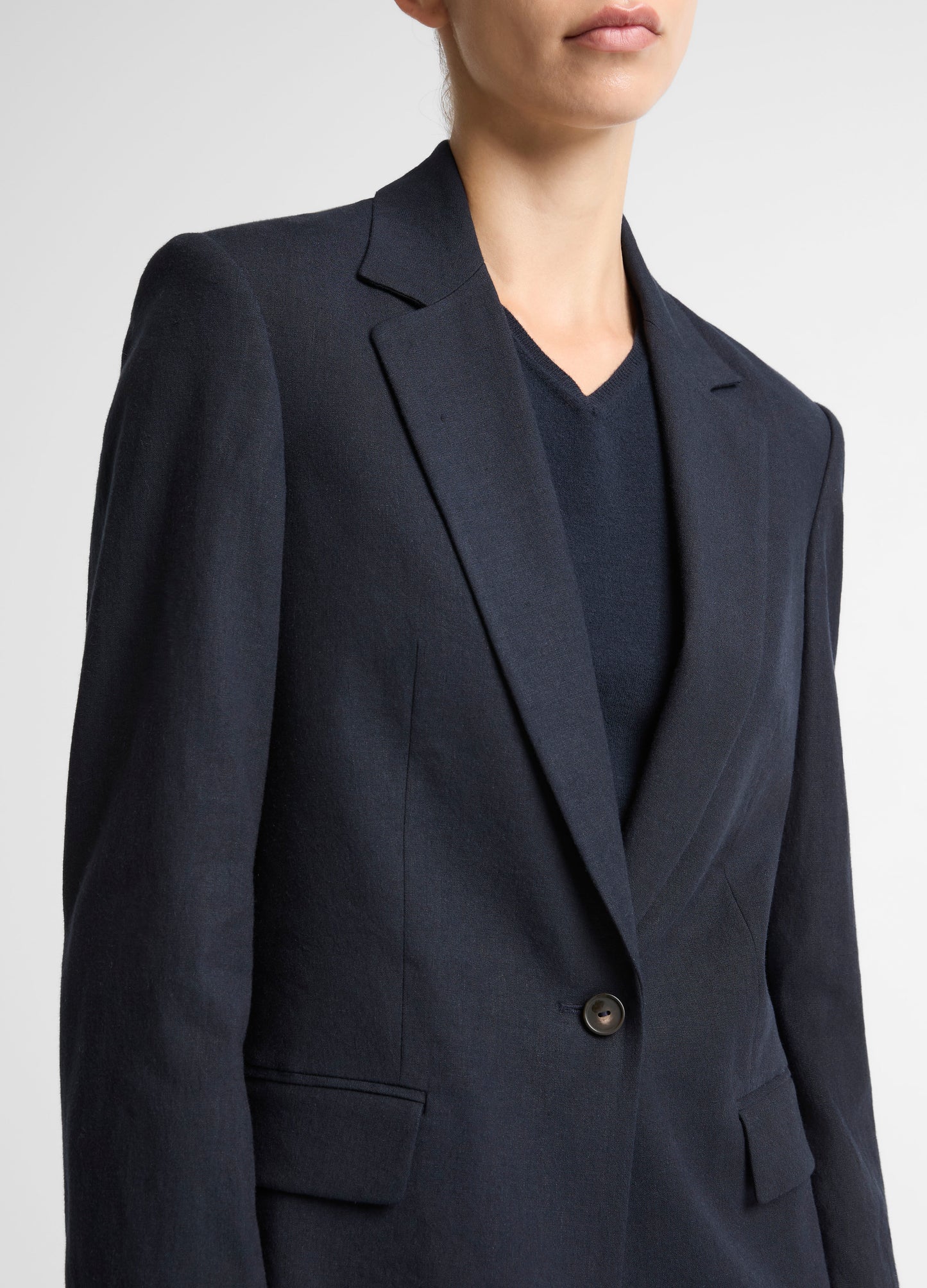 LINEN SINGLE BREASTED BLAZER COASTAL
