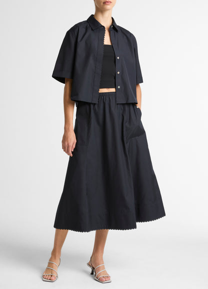 SCALLOP DETAIL MAXI SKIRT ECLIPSE