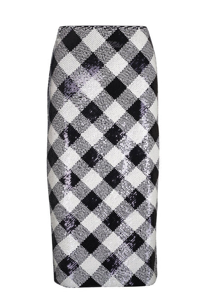 ALLORA SEQUIN CHECK SKIRT