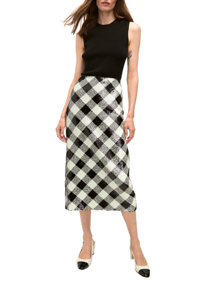 ALLORA SEQUIN CHECK SKIRT