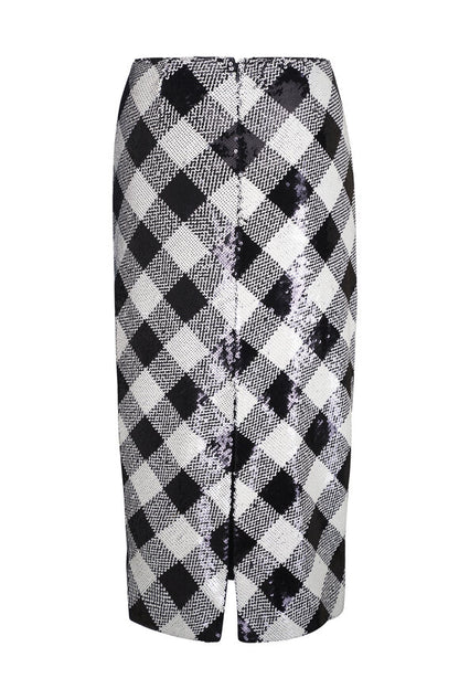 ALLORA SEQUIN CHECK SKIRT