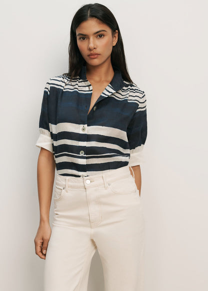 Hollandale Striped Shirt in Navy/Dove