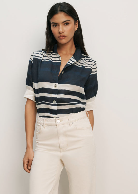 Hollandale Striped Shirt in Navy/Dove