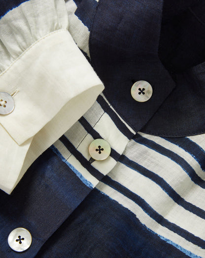 Hollandale Striped Shirt in Navy/Dove