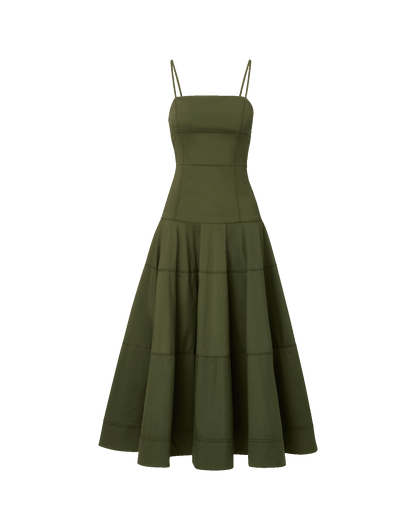Ilona Midi Dress in Army