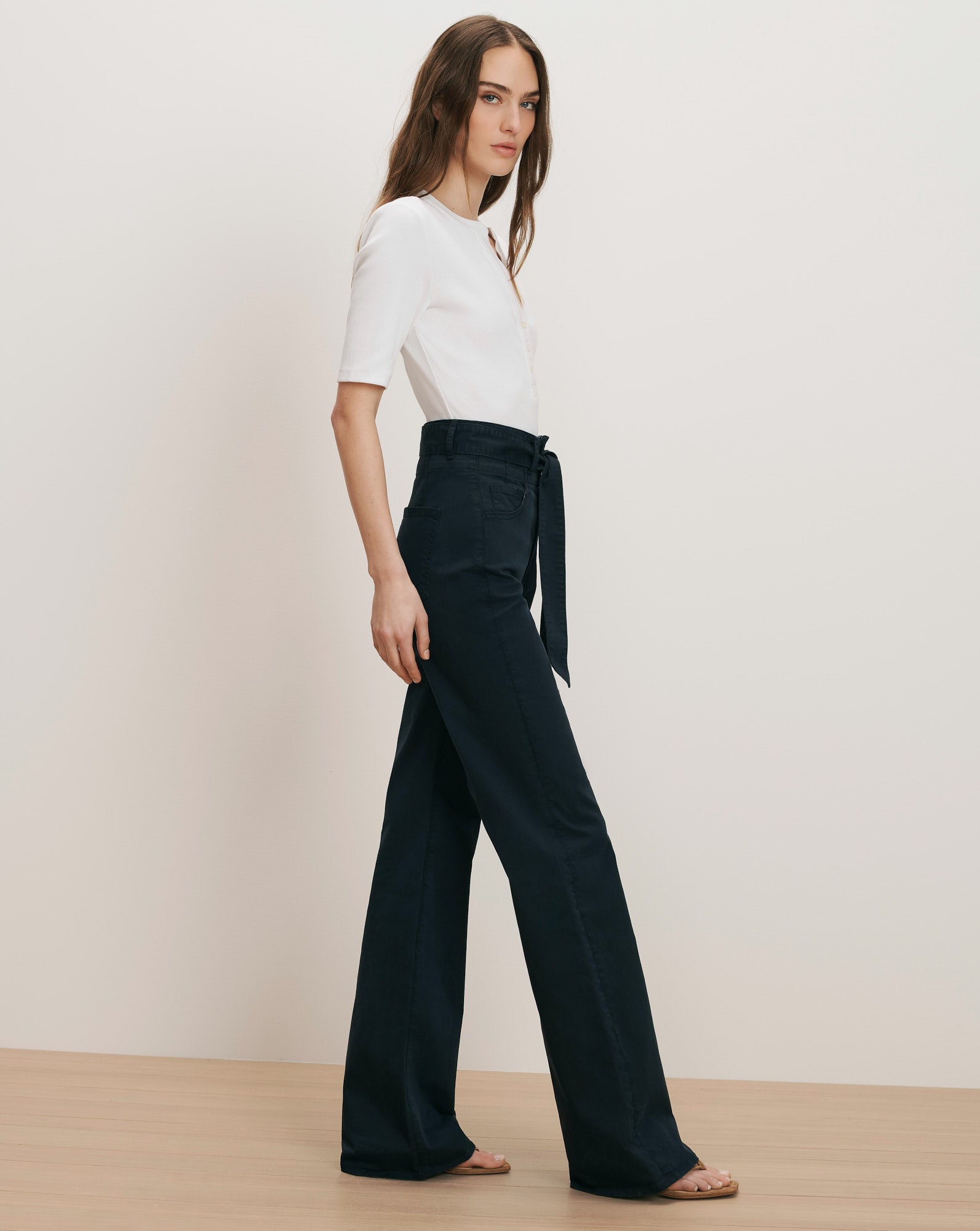 Rosanna Corset Wide Leg Pant in Navy