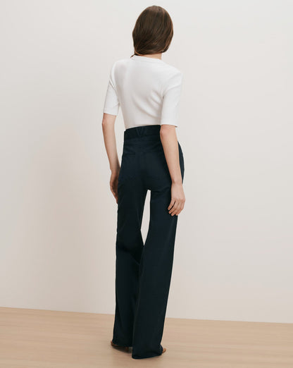 Rosanna Corset Wide Leg Pant in Navy