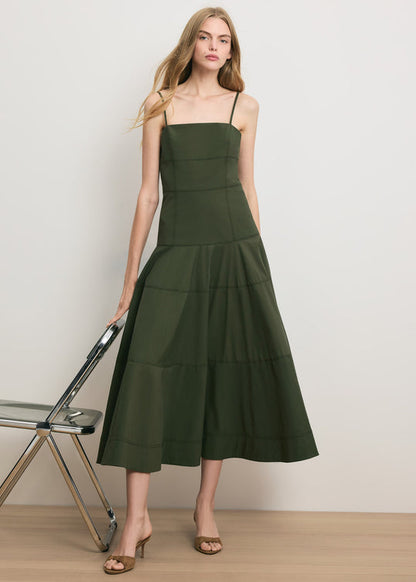 Ilona Midi Dress in Army