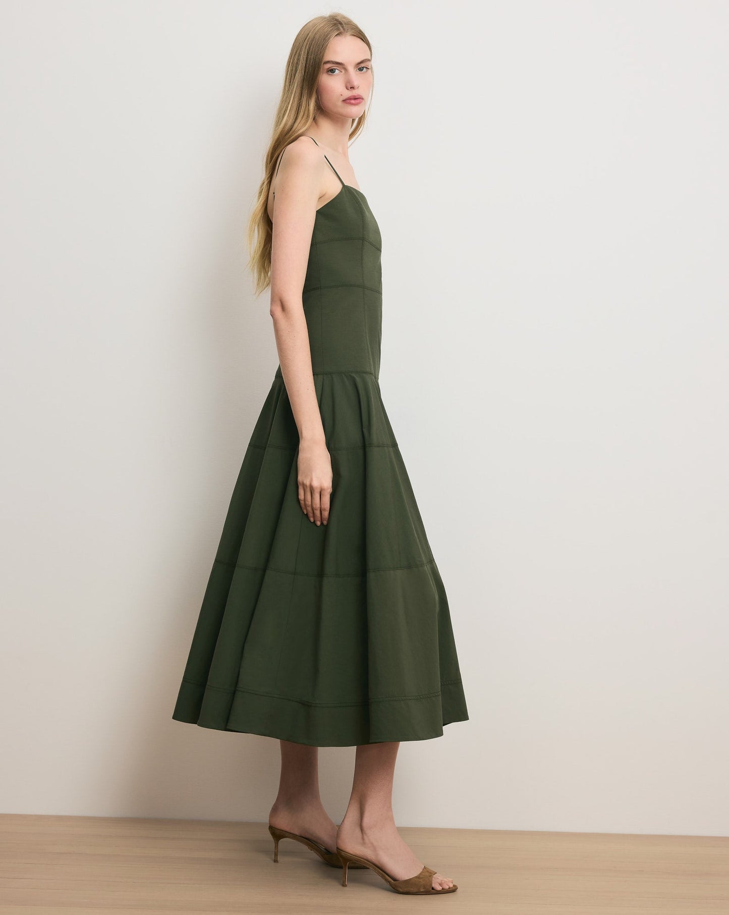 Ilona Midi Dress in Army
