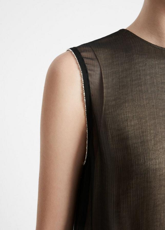 BEADED BOARDER SHEER SHELL TOP