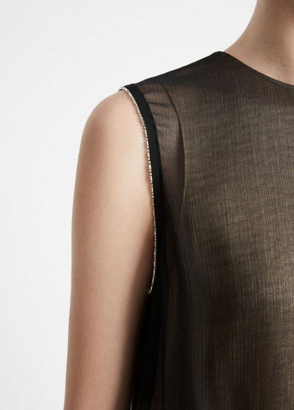 BEADED BOARDER SHEER SHELL TOP