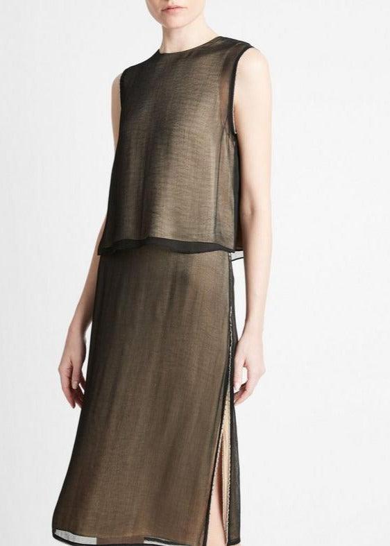 BEADED BOARDER SHEER SHELL TOP