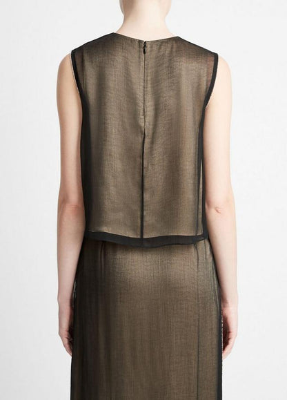 BEADED BOARDER SHEER SHELL TOP