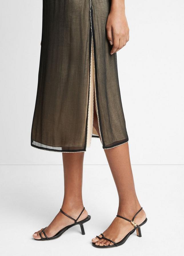 BEADED BOARDER SHEER SKIRT