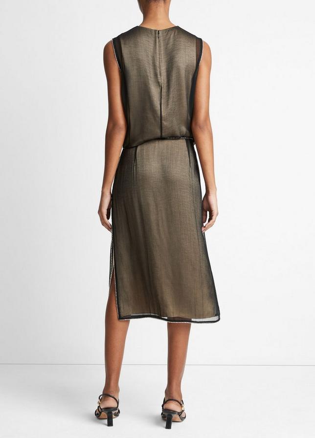 BEADED BOARDER SHEER SKIRT