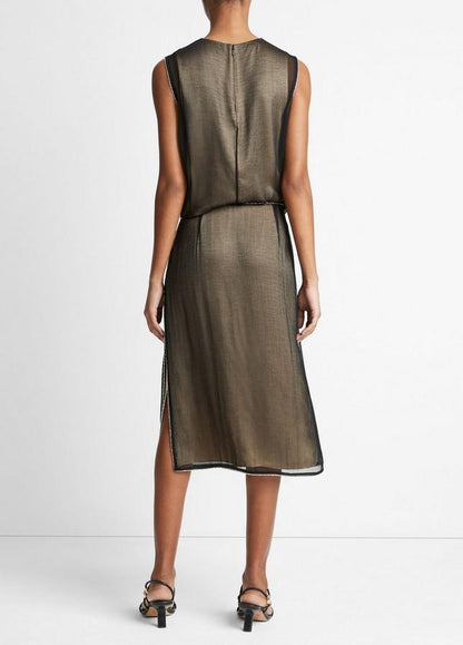 BEADED BOARDER SHEER SKIRT