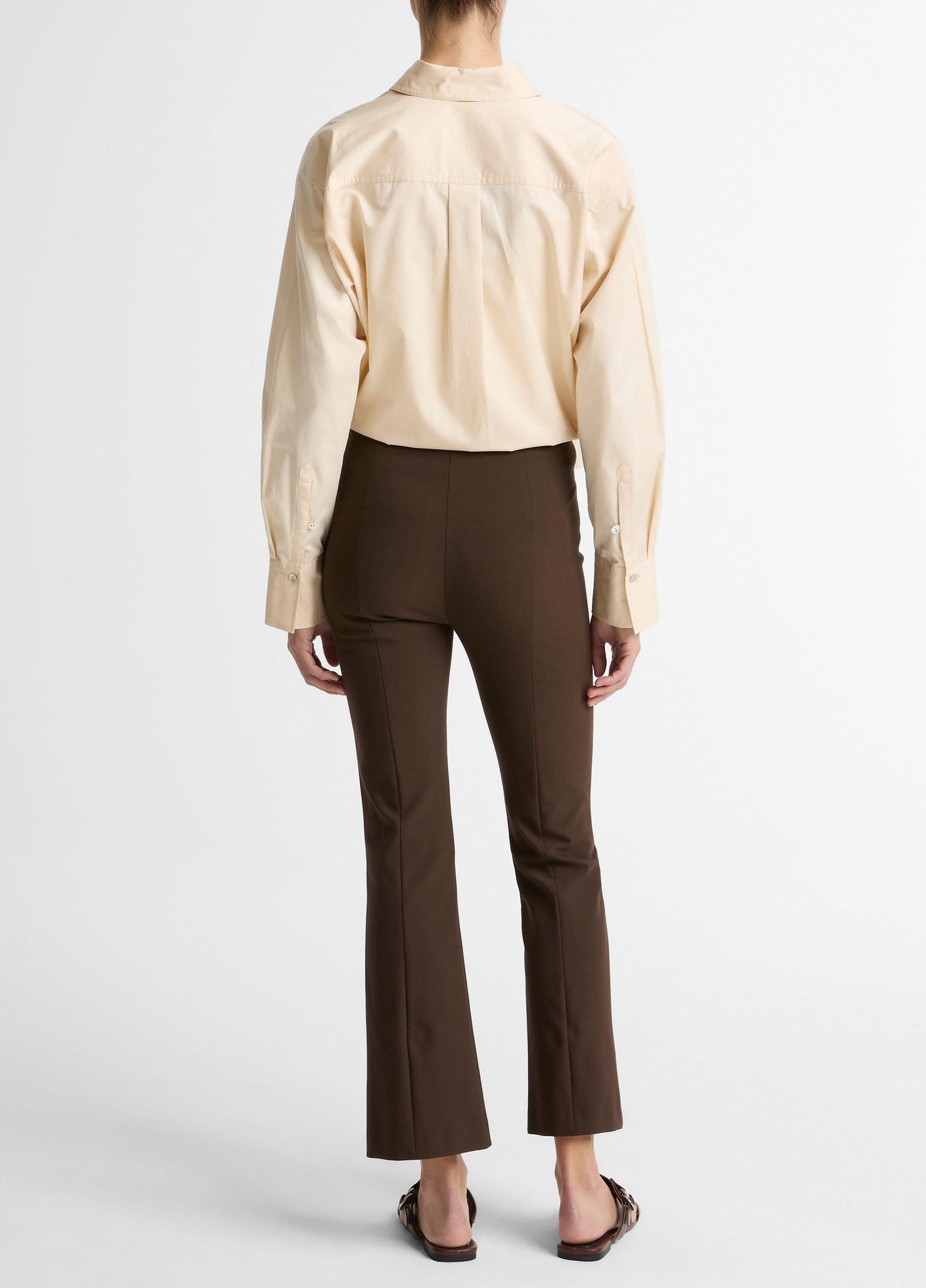 NIKI MID RISE PINTUCK CROP FLARE PANT WILLOW