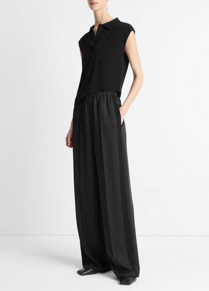 MID RISE SIDE STRAP PULL ON PANTS