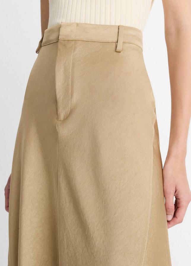 SATIN A LINE SKIRT W TROUSER INSPIRED DETAIL