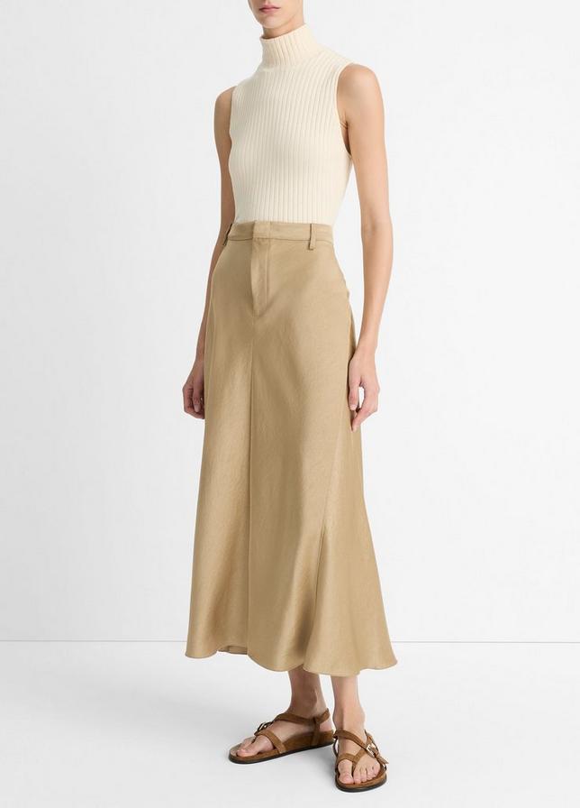 SATIN A LINE SKIRT W TROUSER INSPIRED DETAIL