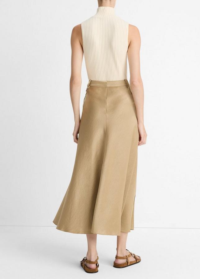 SATIN A LINE SKIRT W TROUSER INSPIRED DETAIL