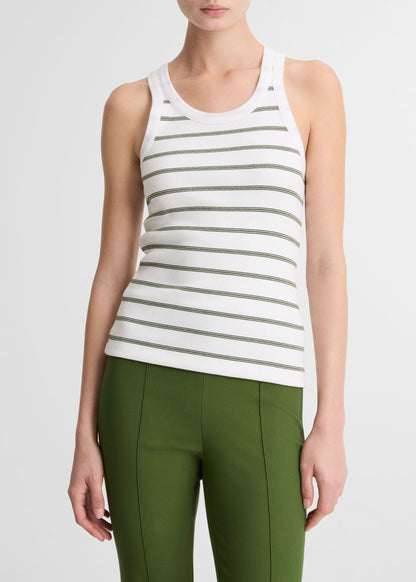 Stripe Scoop Neck Tank Herb Combo by Vince - view 1