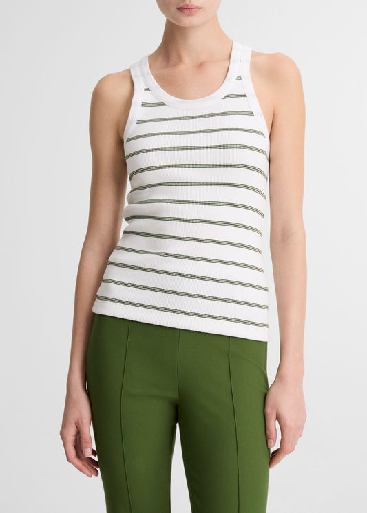 Stripe Scoop Neck Tank Herb Combo by Vince - view 1