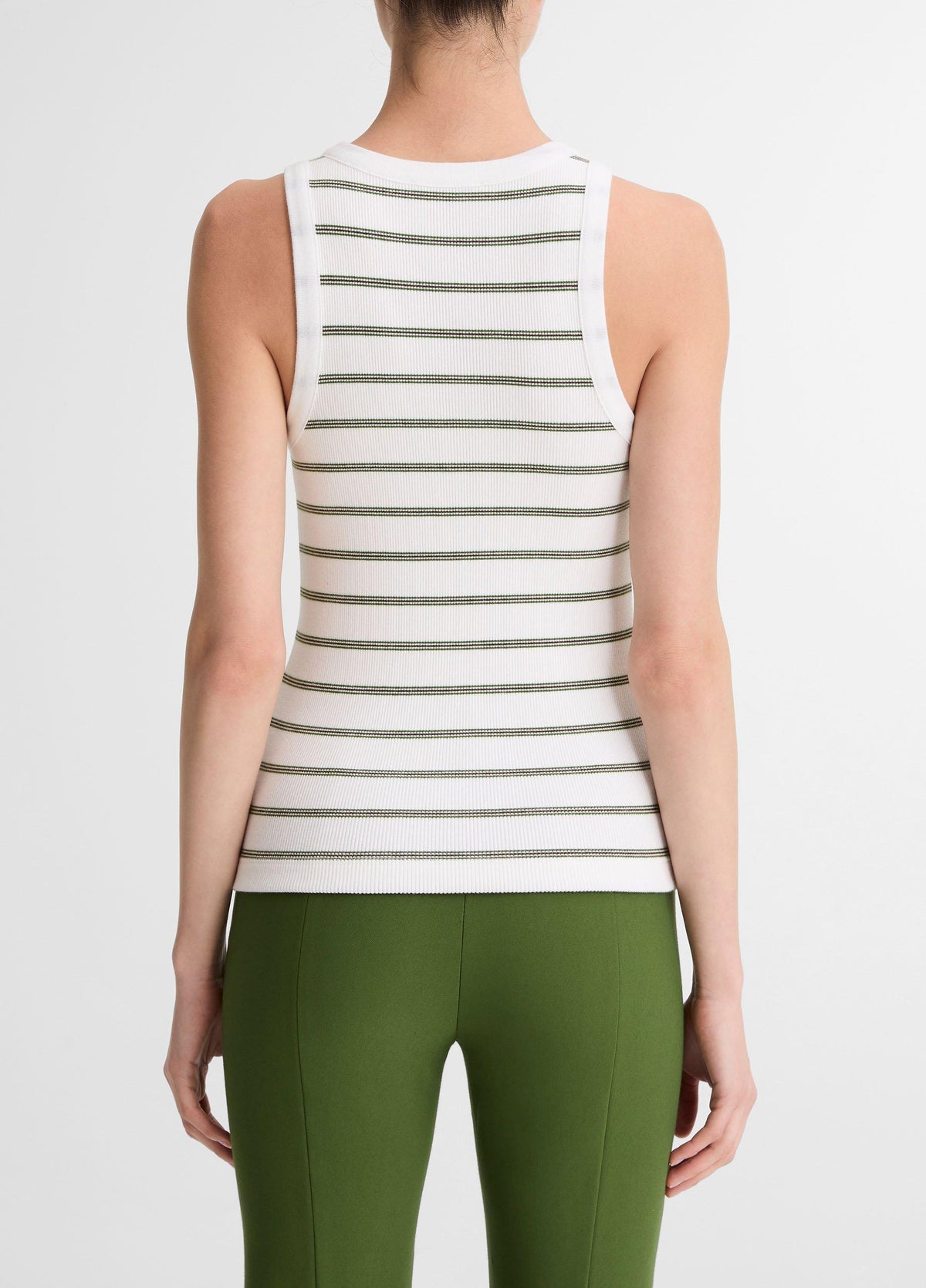 Stripe Scoop Neck Tank Herb Combo by Vince - view 3
