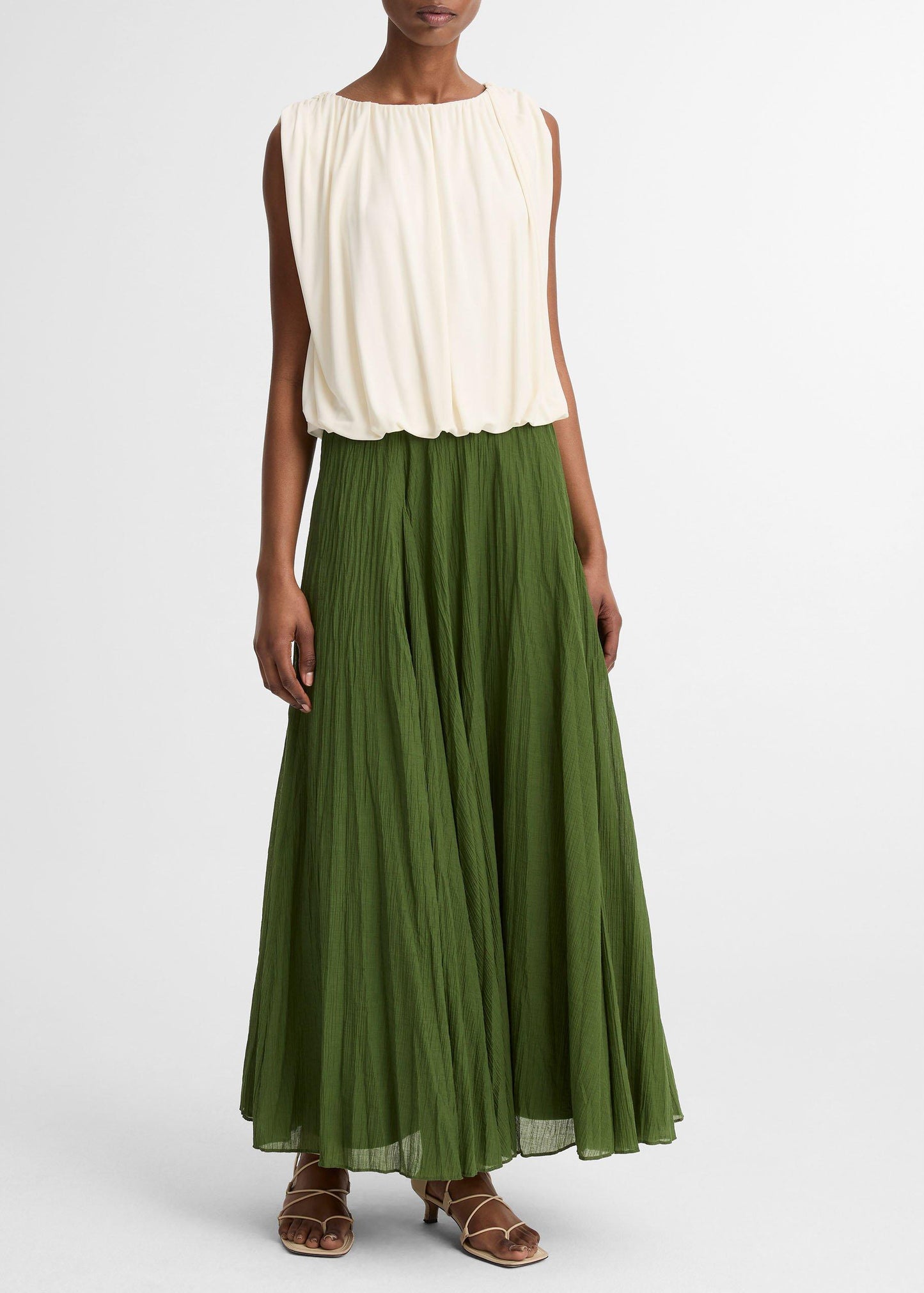 Crinkled Maxi Skirt Herb by Vince - view 1