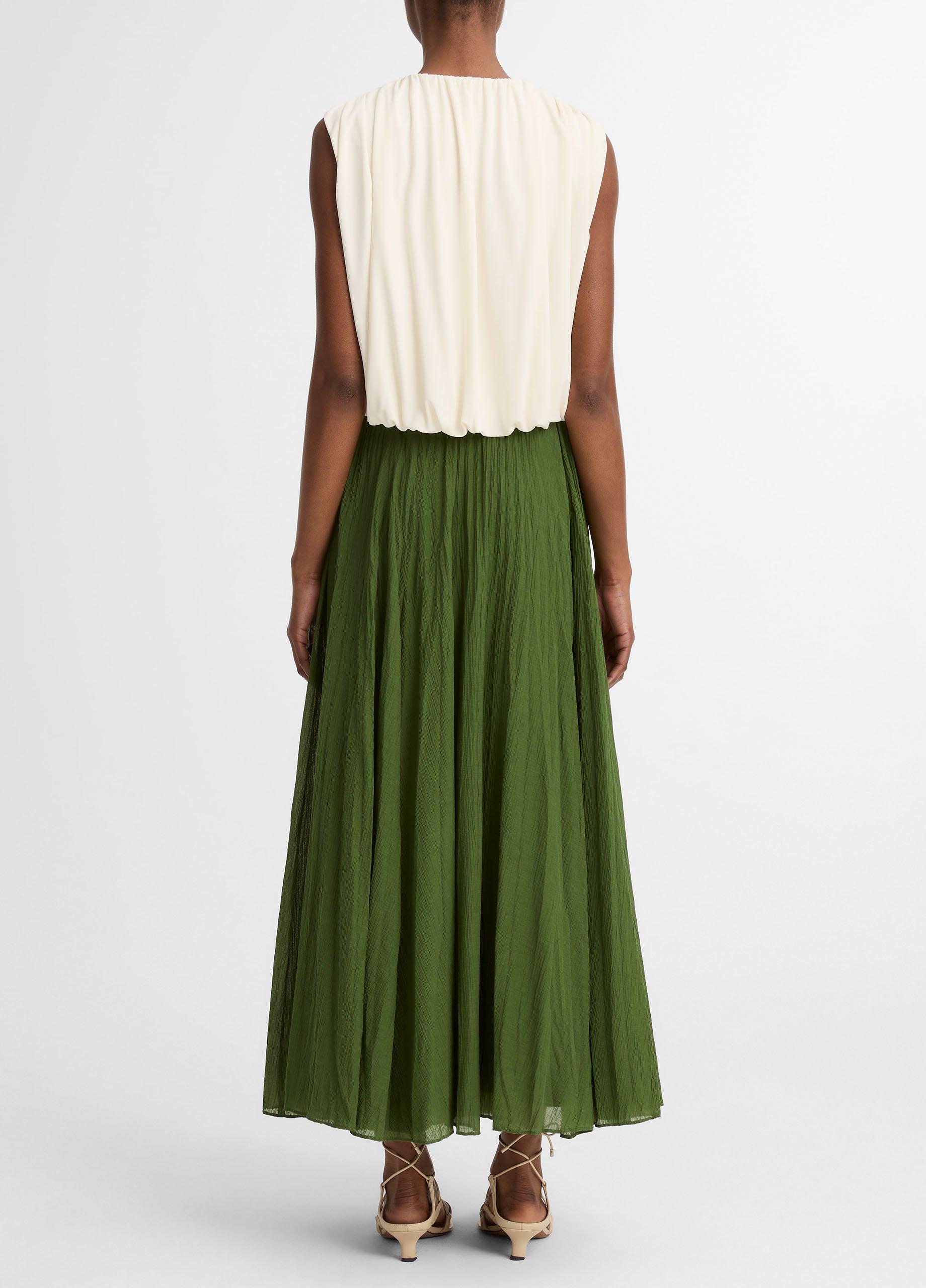 Crinkled Maxi Skirt Herb by Vince - view 3