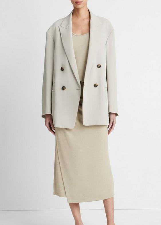 SEPIA CREPE DOUBLE BREASTED BLAZER