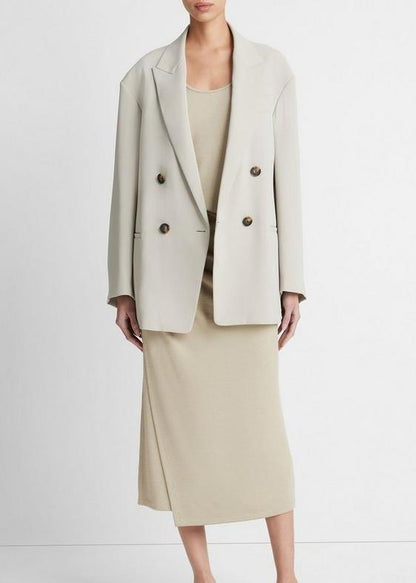 SEPIA CREPE DOUBLE BREASTED BLAZER