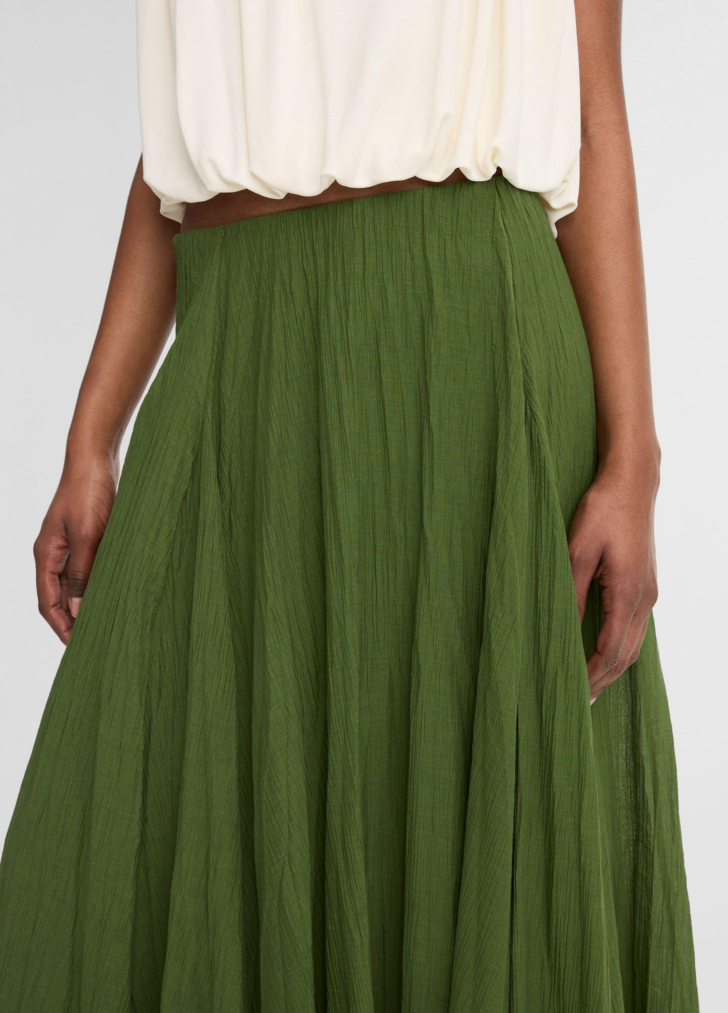 Crinkled Maxi Skirt Herb by Vince - view 4
