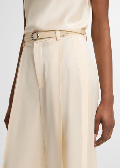 HIGH WAIST SATIN TROUSER FLAX