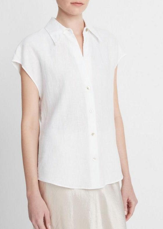 CAP SLV BUTTON DOWN BLOUSE