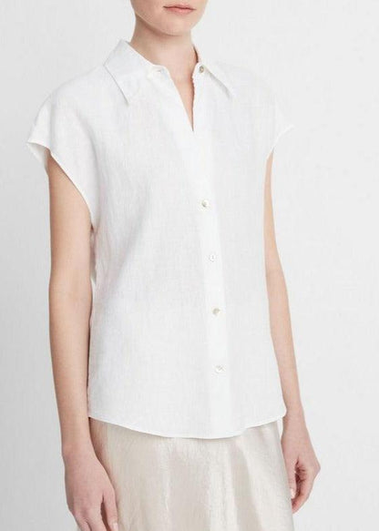 CAP SLV BUTTON DOWN BLOUSE